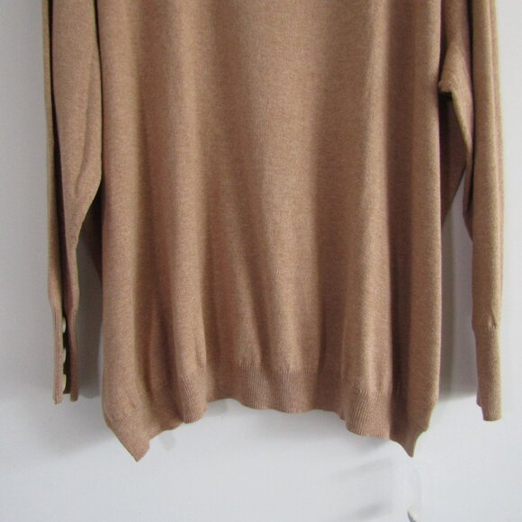 Ellos Women's Long Line Knit Sweater 1X Tan Capsule Wardrobe Business Casual NWT - Picture 3 of 10